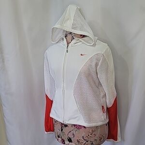 Vintage NIKE Mesh Zip Up Hood Lightweight Jacket After-party Neon Colorblock